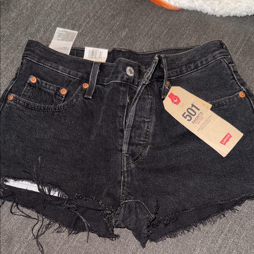 Levi's Women's Charcoal Black Jean Shorts